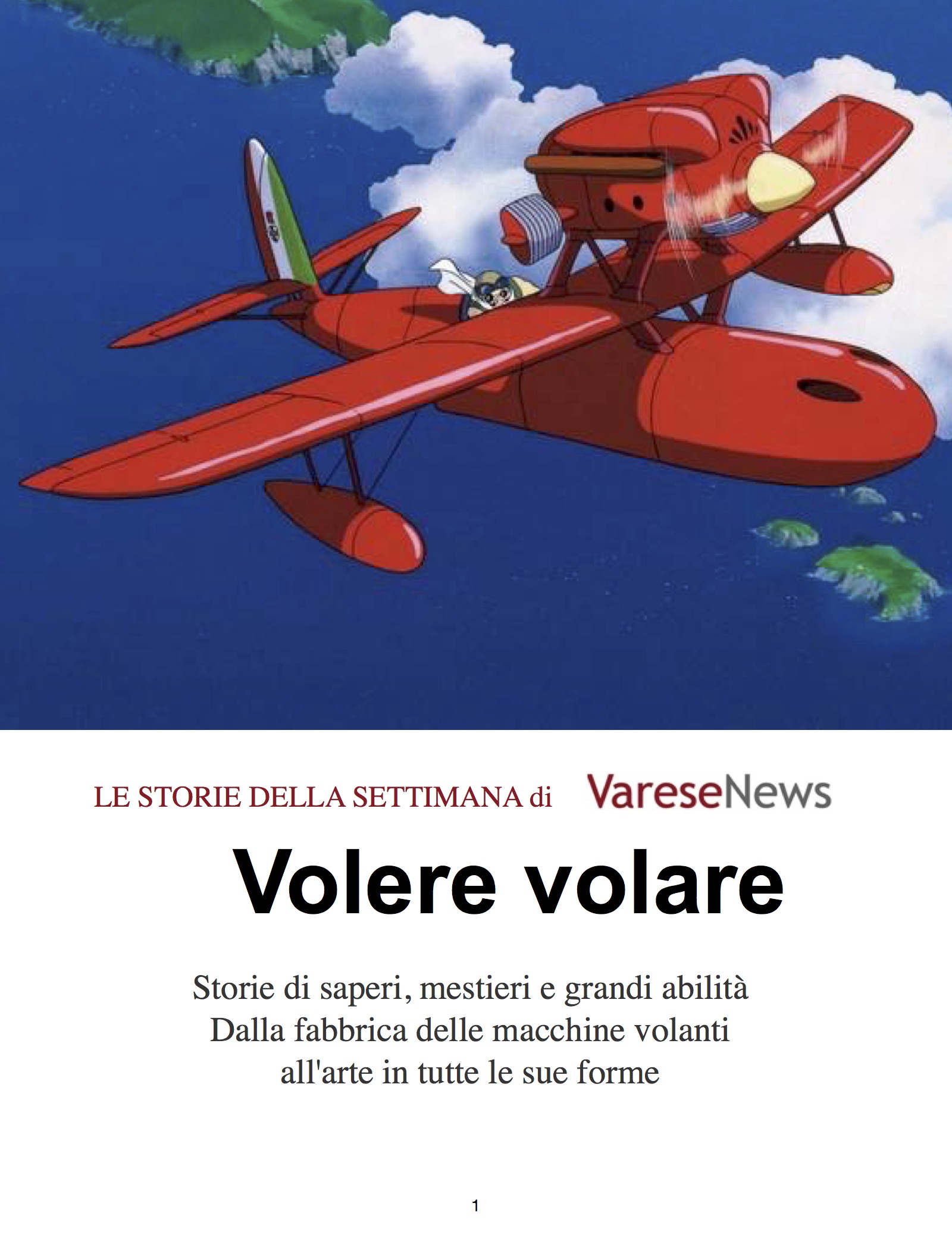 Porco Rosso rende omaggio agli idrovolanti costruiti tra lago Maggiore e  brughiera di Malpensa