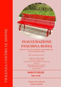 Inaugurazione panchina rossa a Gorla Minore 