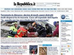 terremoto abruzzo giornali