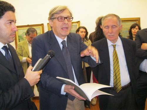 vittorio sgarbi galleria ghiggini maggio 2010 mostra landoni