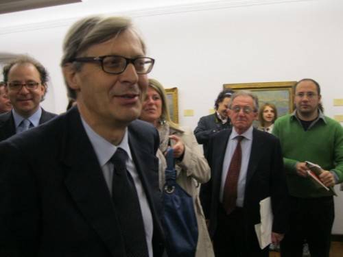 vittorio sgarbi galleria ghiggini maggio 2010 mostra landoni