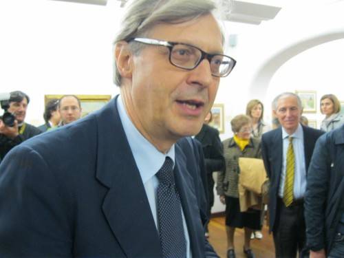 vittorio sgarbi galleria ghiggini maggio 2010 mostra landoni