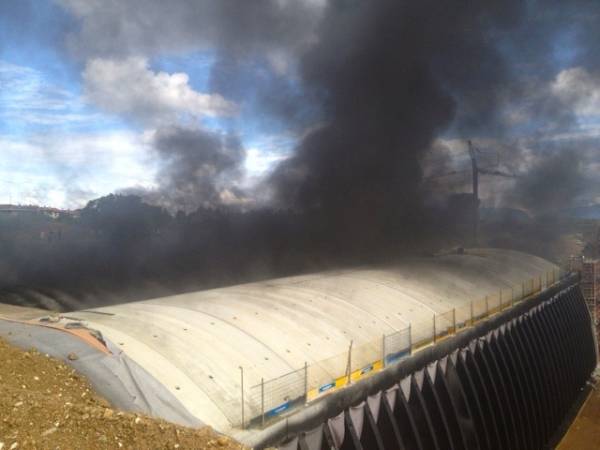 Fiamme nella galleria di Pedemontana (inserita in galleria)