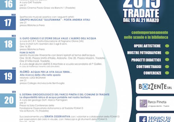Locandina Tradate è cultura 2015