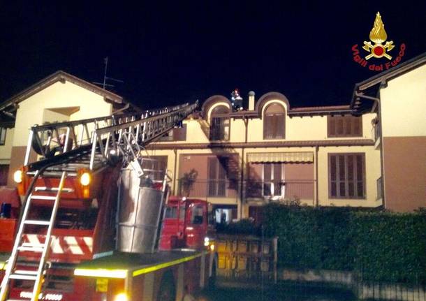 Incendio tetto Gallarate