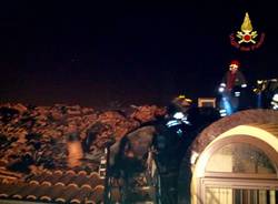 Incendio tetto Gallarate