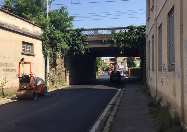 lavori in corso Gallarate cantiere asfaltatura asfaltature