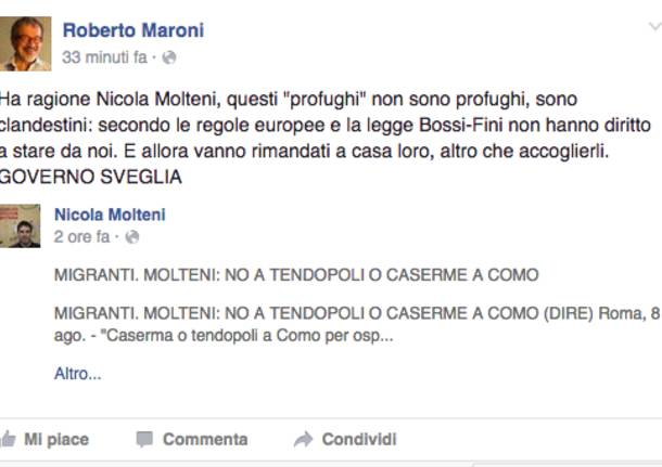 commento maroni sui profughi