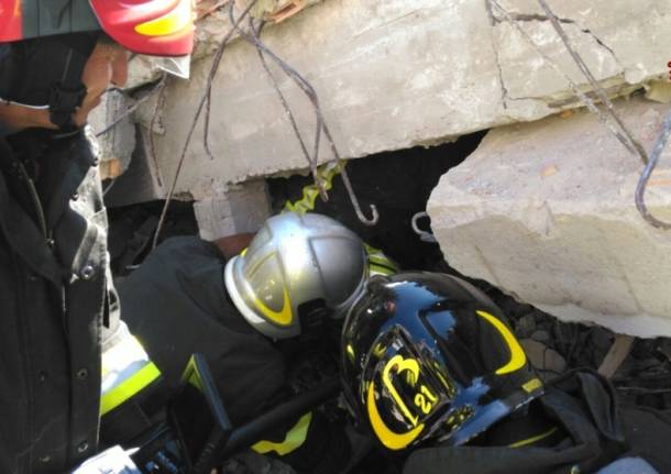 Terremoto a Rieti, le immagini dei Vigili del Fuoco