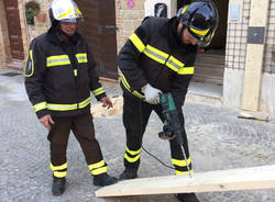 vigili del fuoco impegnati a norcia