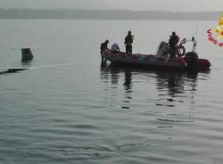 Ammaraggio nel lago, il rientro dei mezzi di soccorso