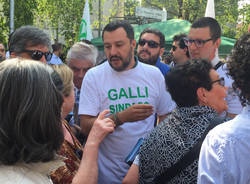 Salvini al mercato a Tradate