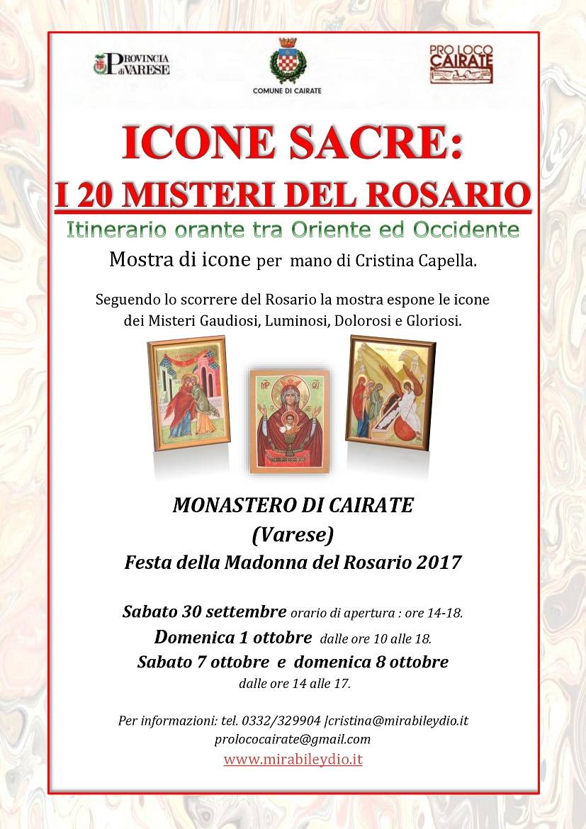 Icone Sacre I Misteri Del Rosario Al Monastero Di Cairate Cosa Fare A Varese