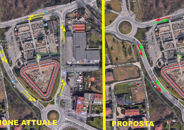 Ipotesi miglioramento circolazione e sicurezza a Casbeno