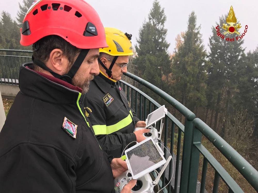 Incendio di Mondonico, drone dei Vigili del Fuoco al lavoro 