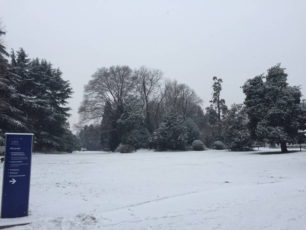 nevicata 1 marzo 2018 liuc biblioteca legnano castellanza