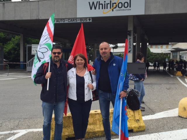 Protesta sciopero Whirlpool maggio 2018