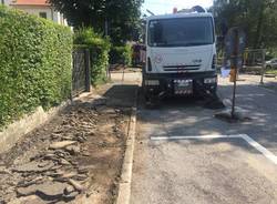 Lavori sui marciapiedi del quartiere Belfiore a Varese