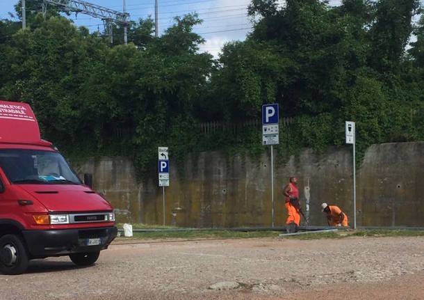 Via Cimone, il cantiere del nuovo parcheggio 