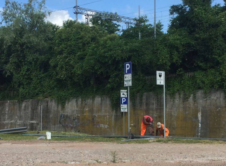 Via Cimone, il cantiere del nuovo parcheggio 