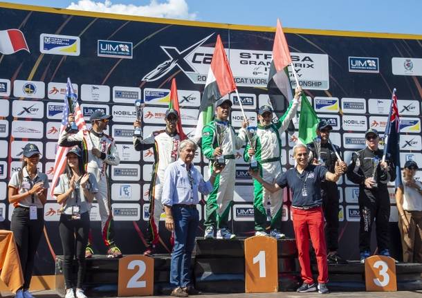 podio gara 1 gran premio italia motonautica xcat stresa 2018