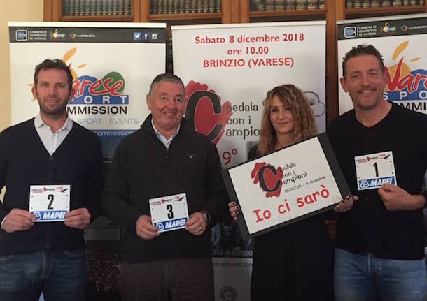 presentazione pedala con i campioni ciclismo 2018