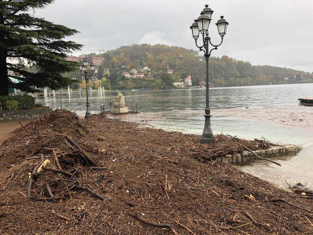 Pulizia del lago Maggiore a Laveno Mombello 