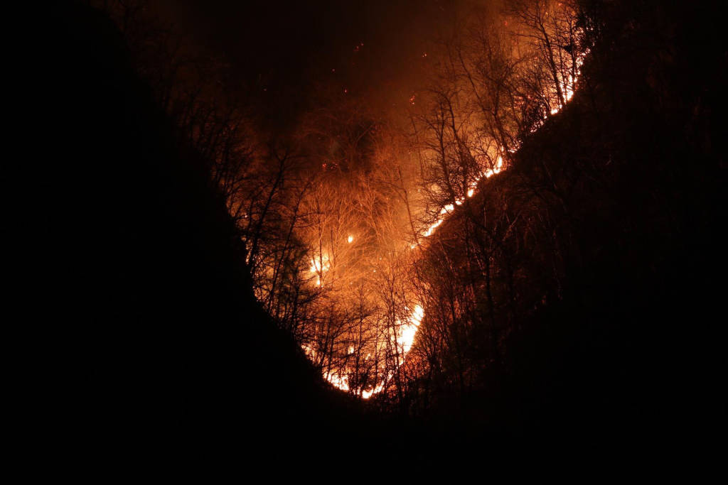 Ghirla: incendio sul monte Mondonico - Foto di Luca Leone