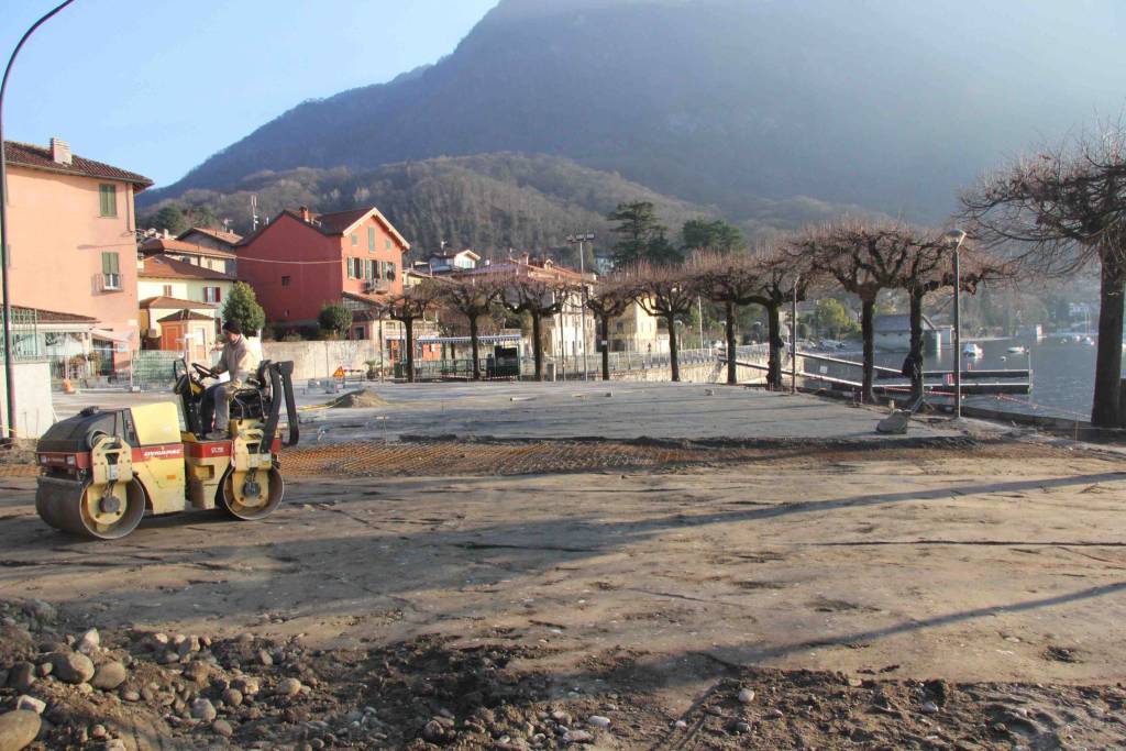 Lavori alla piazza di Caldè - febbraio 2019