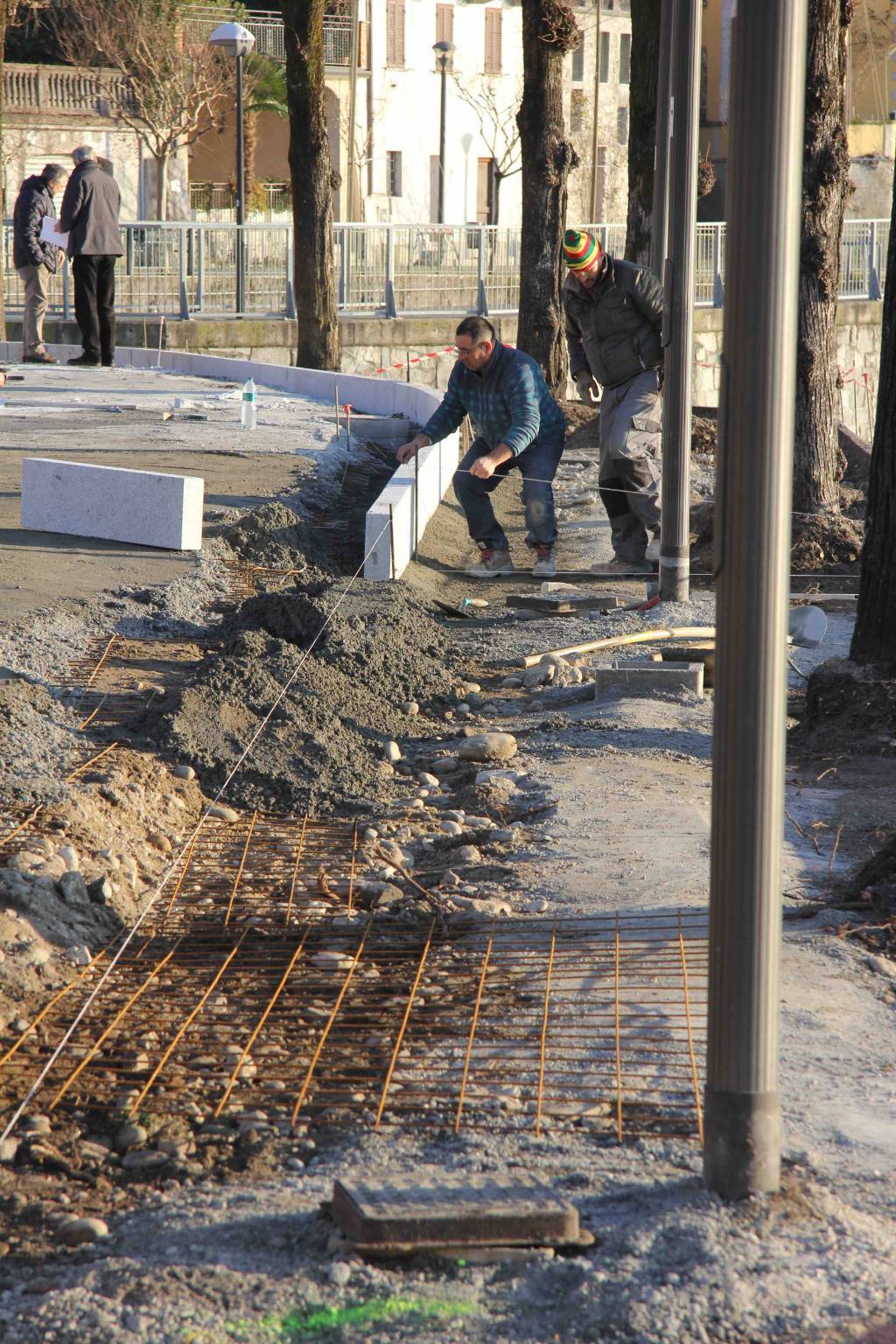 Lavori alla piazza di Caldè - febbraio 2019