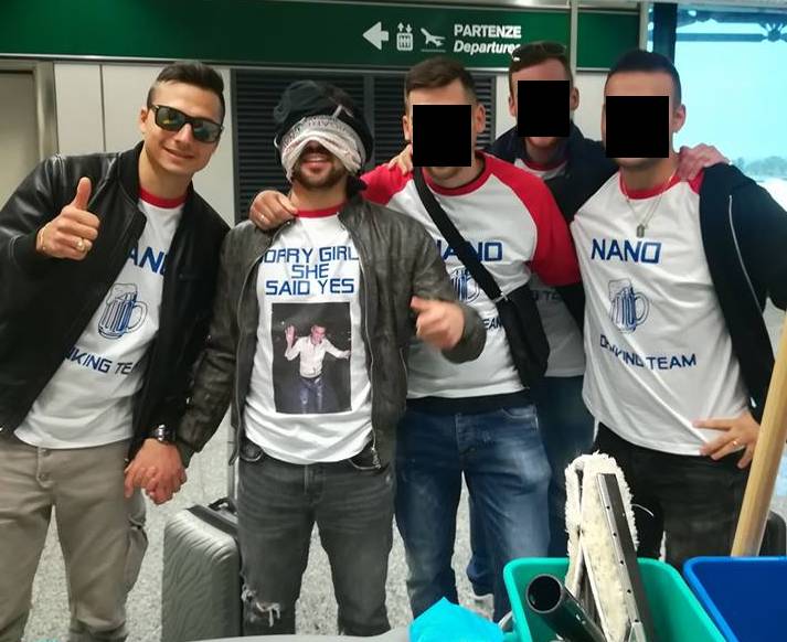 Addii al celibato goliardici a Malpensa