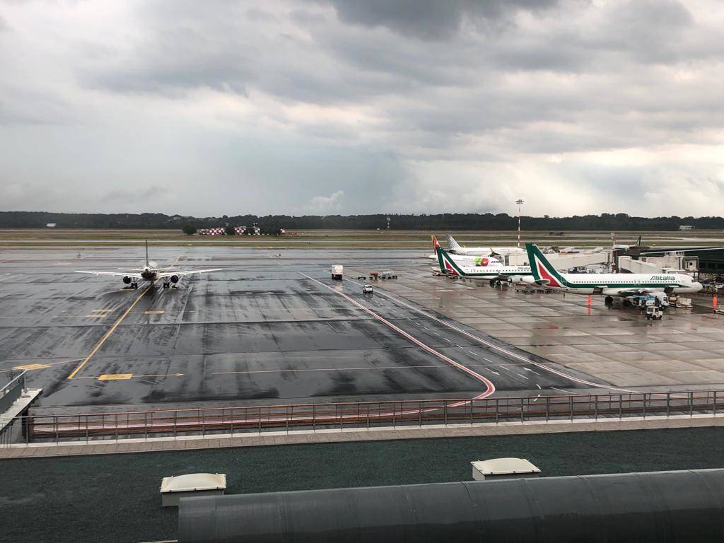 Il temporale a Malpensa