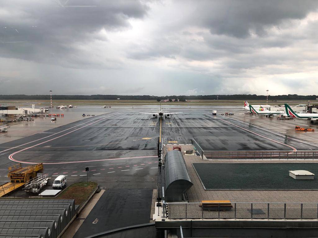 Il temporale a Malpensa