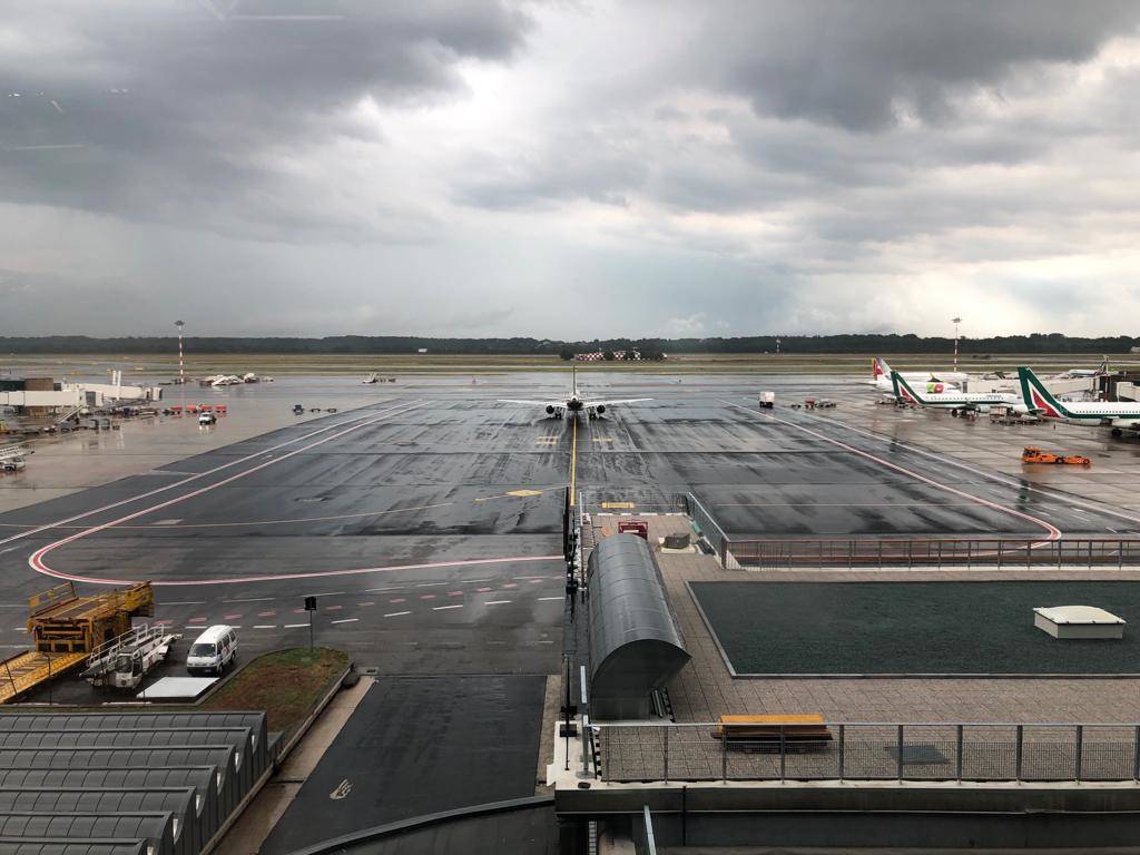 Il temporale a Malpensa