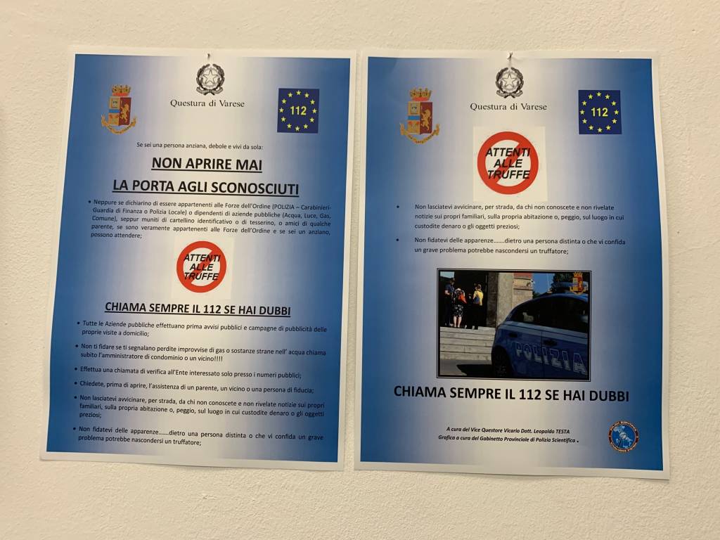 I cartelli "anti-truffa" della polizia