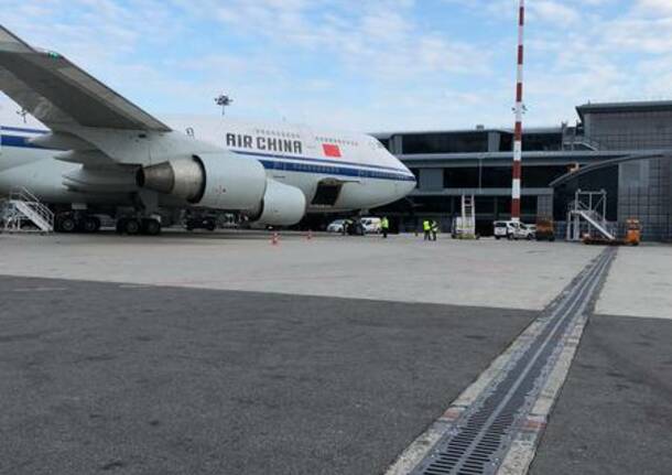 A Malpensa, arrivati aiuti sanitari dalla Cina