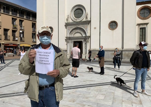 La protesta degli esercenti a Busto Arsizio