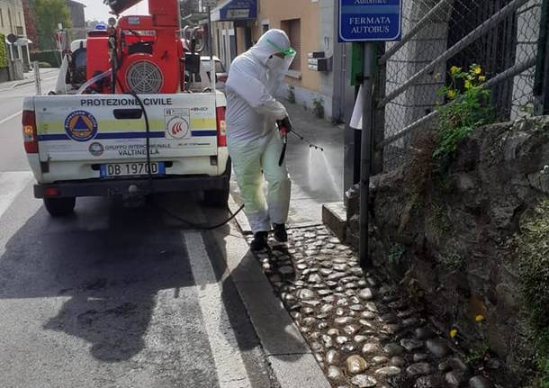 Protezione Civile Valtinella, sanificate le strade di Casciago, Comerio, Luvinate e Barasso