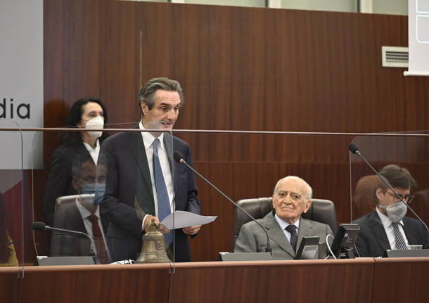 50° anniversario della nascita di Regione Lombardia: la cerimonia con i presidenti Fermi, Fontana e Bassetti