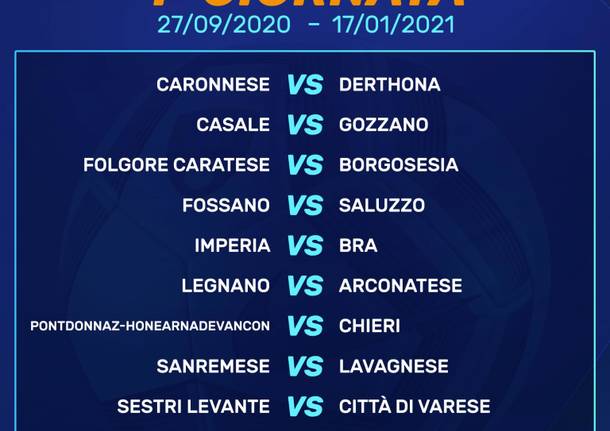 Il Calendario del Girone A di Serie D