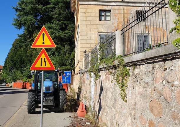 Induno Olona - Lavori al muro di Villa Castiglioni