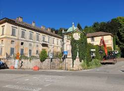 Induno Olona - Lavori al muro di Villa Castiglioni