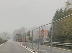 Il cantiere all'uscita dell'autostrada A8 di Varese