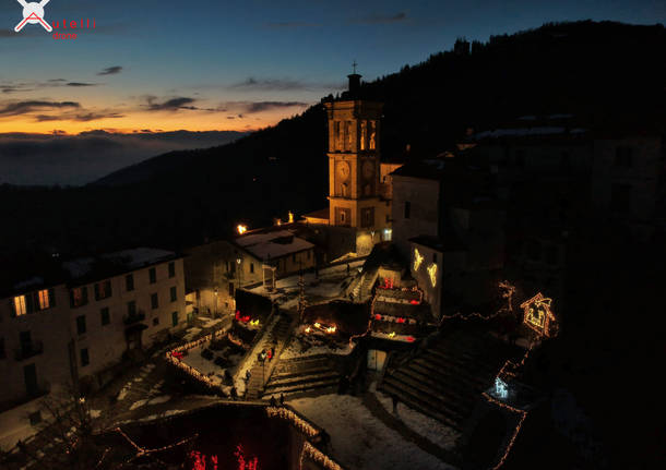 Sacro Monte, luminarie 2020 viste dal drone