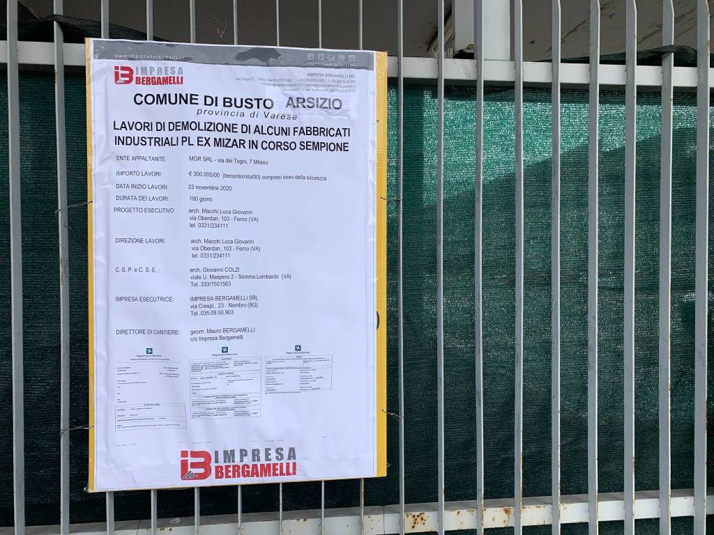 ex mizar demolizione busto arsizio dicembre 2020