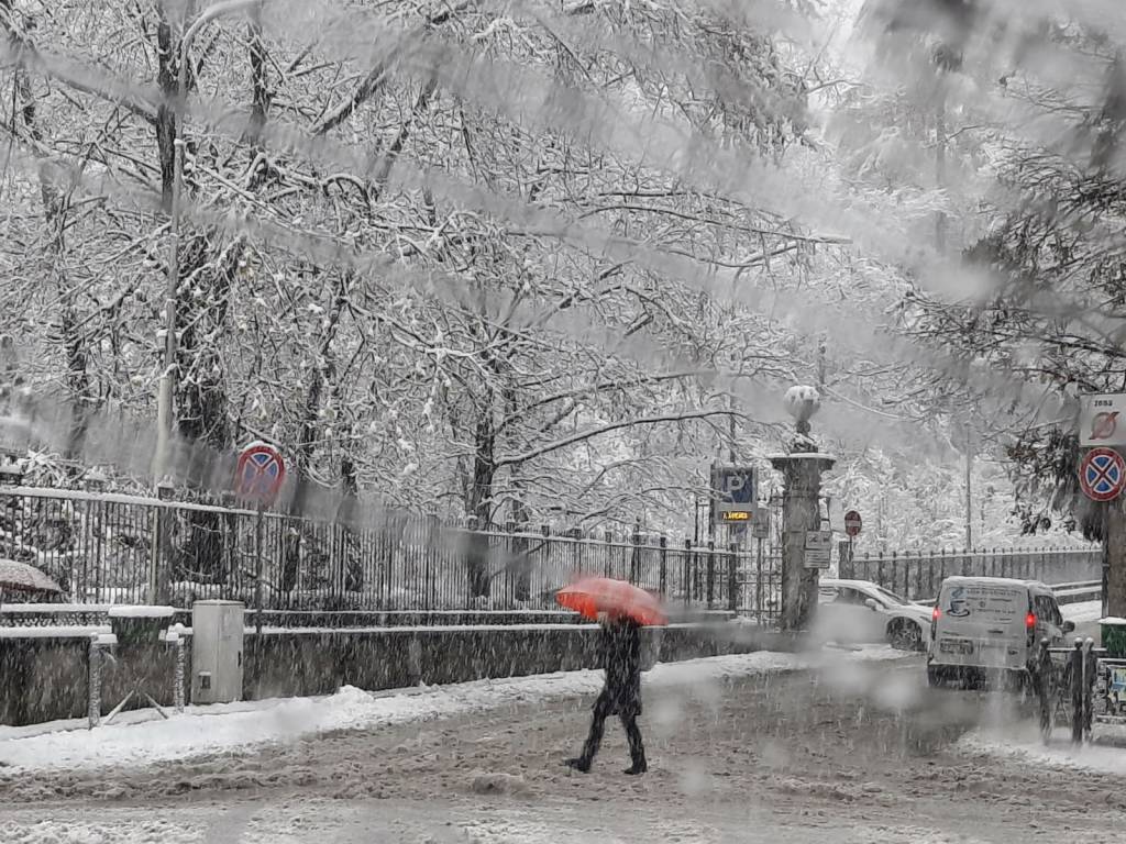 La neve a Varese, da piazza Monte Grappa al Sacro Monte