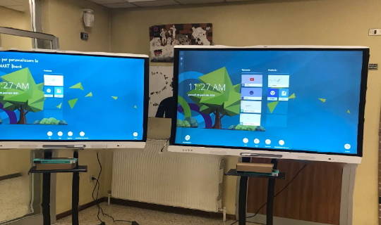 monitor mobili e interattivi scuole villa cortese 6 febbraio 2021