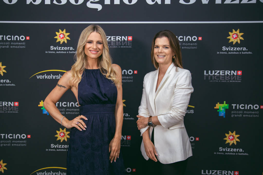 Michelle Hunziker e gli chef Cracco e Caminada per Svizzera Turismo 