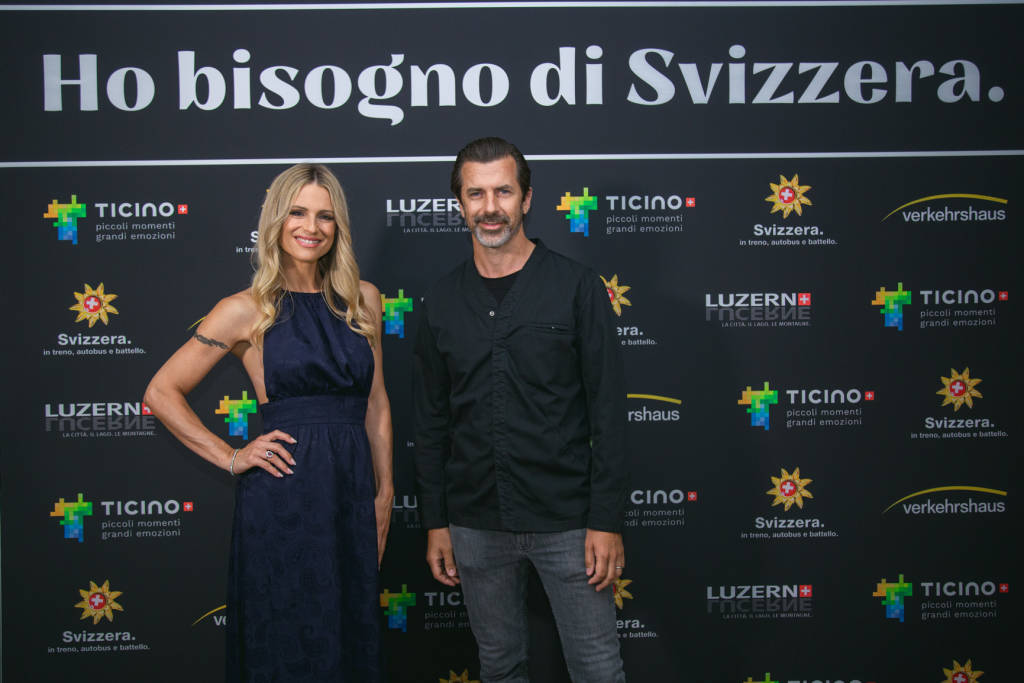 Michelle Hunziker e gli chef Cracco e Caminada per Svizzera Turismo 