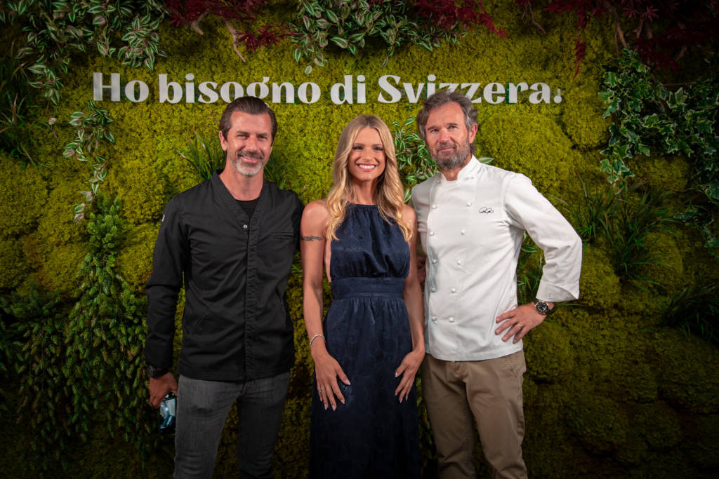 Michelle Hunziker e gli chef Cracco e Caminada per Svizzera Turismo 